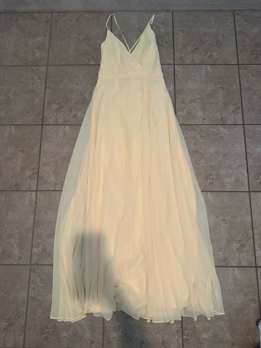 NWT YELLOW DAVIDS BRIDAL LONG DRESS